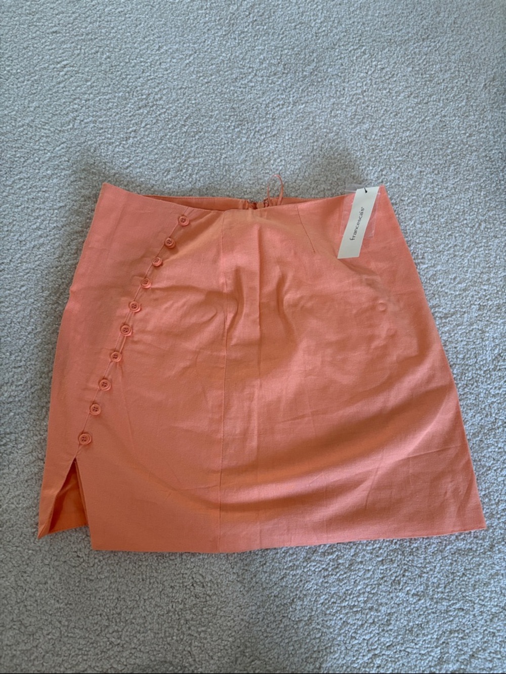 Francesca's Collections Coral Button-Detail Mini Skirt